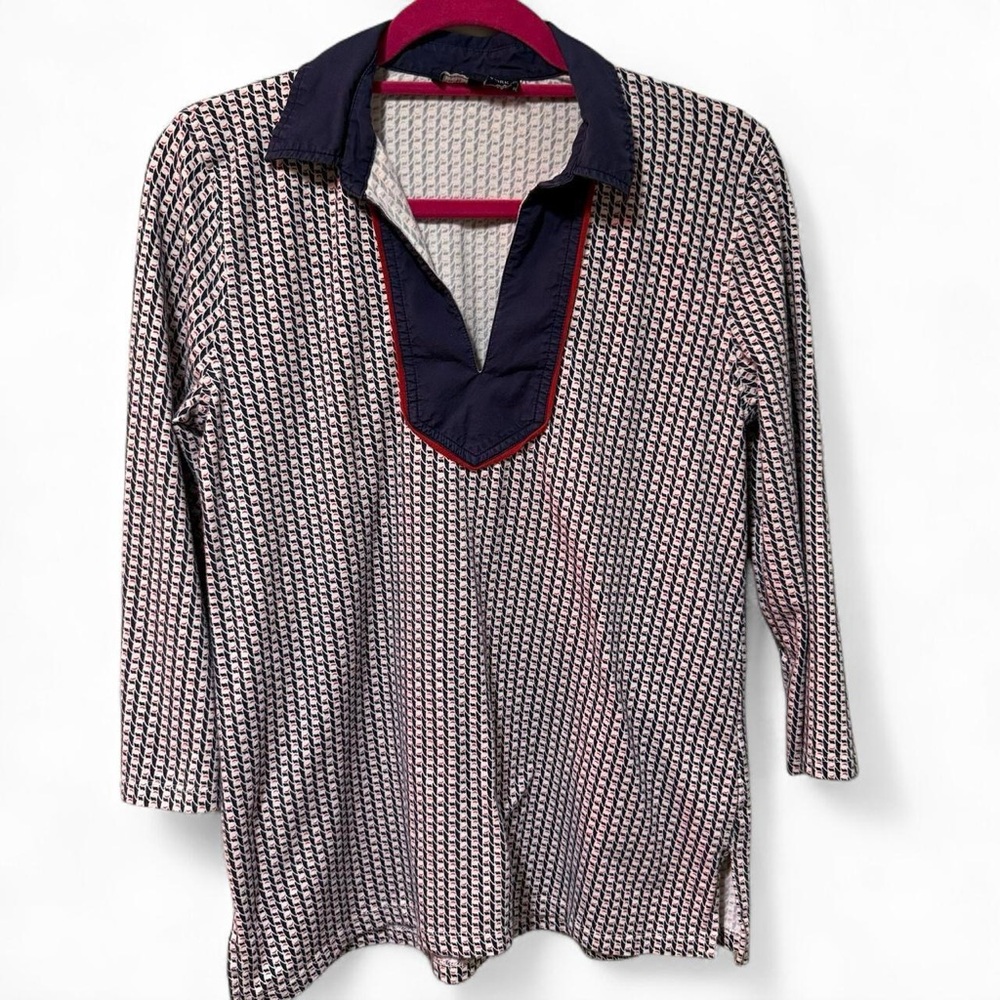 Vintage silly sailor patterned polo shirt